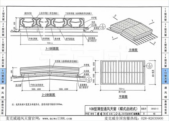 10B型薄型通風天窗