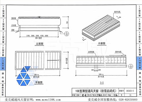 10E型薄型通風天窗