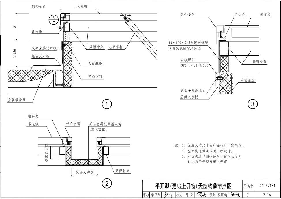 21J621-1圖集一字型電動(dòng)天窗結(jié)構(gòu)示意圖