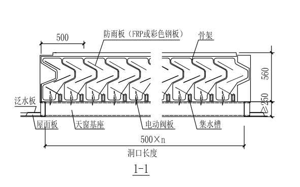 tc10a薄型通風天窗骨架示意圖